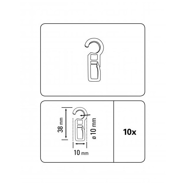 Plastmass kardinakonksud komplektis  10 tk – Gardinia-image-1
