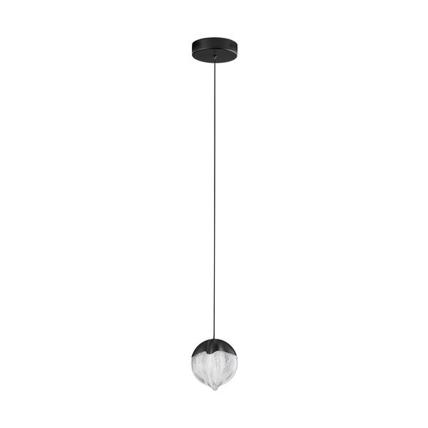 Mattmust alumiiniumist hämardatav LED-rippvalgusti klaasist varjuga, ø 12 cm Alicia - Nova Luce