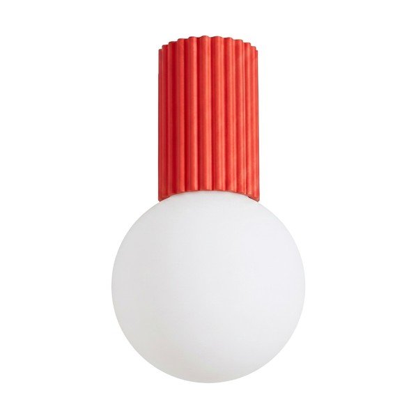 Punane opaalklaasist laelamp, ø 12 cm Orbital - Sollux