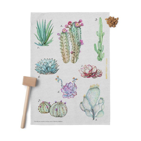 Komplekt 2 puuvillast köögirätikut, 70 x 50 cm Cactus - Happy Friday Basic-image-1