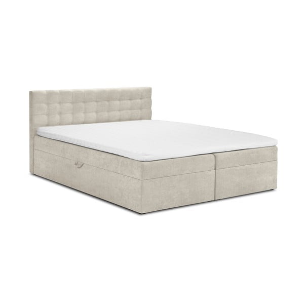 Beež kastipingiga voodi koos hoiualusega 160x200 cm Jade - Mazzini Beds
