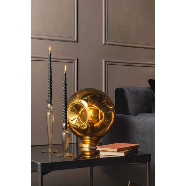 Helepruunist klaasist küünlajalg, kõrgus 17 cm Swirl - PT LIVING-image-1