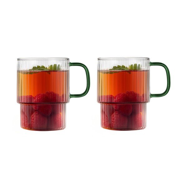 Rohelised klaasist kruusid cappuccino jaoks 2 tk komplektis 350 ml Livio - Vialli Design