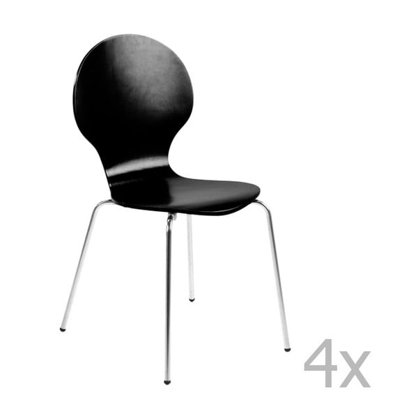 Sada 4 černých jídelních židlí Actona Marcus Dining Chair