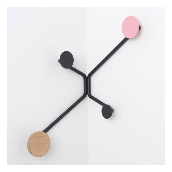 Must nurgapealne seinakinnitus roosa detailiga Hook - Gazzda-image-2