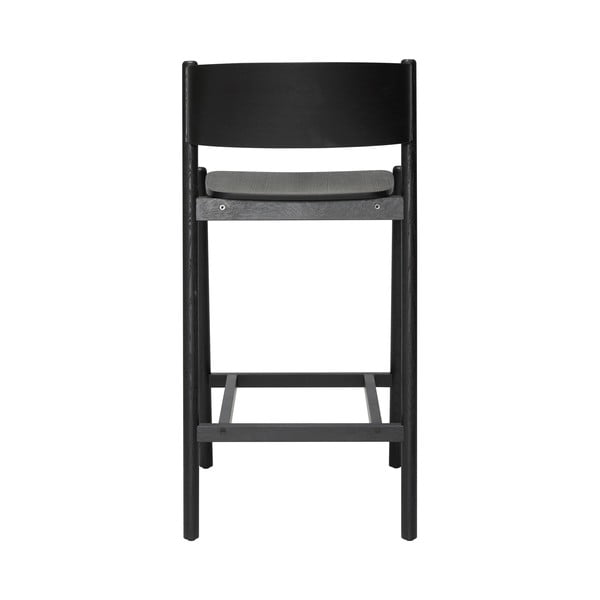 Tammepuidust must baaritool (istme kõrgus 75 cm) Oblique - Hübsch-image-3