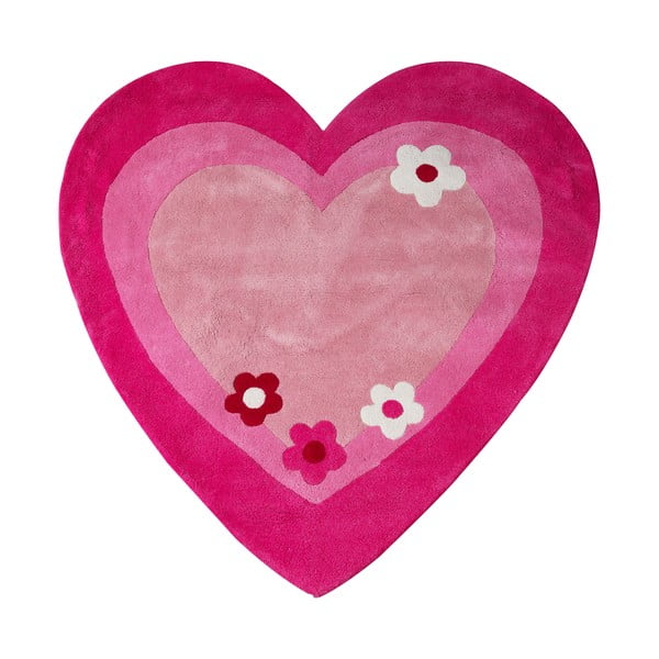 Roosa laste vaip 100x100 cm Love Heart - Premier Housewares