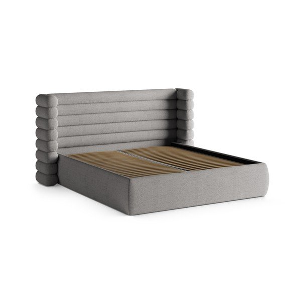 Hall polsterdatud kaheinimesevoodi koos panipaiga ja voodipõhjaga 160x200 cm Mount - Micadoni-image-3