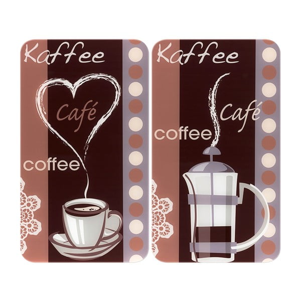 2 klaasist pliidikatte komplekt, 52 x 30 cm Coffee Flamour - Maximex