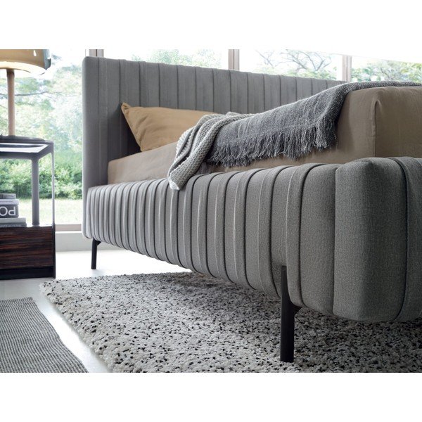 Hall polsterdatud kaheinimesevoodi koos panipaiga ja voodipõhjaga 140x200 cm Plissa - ELTAP-image-4