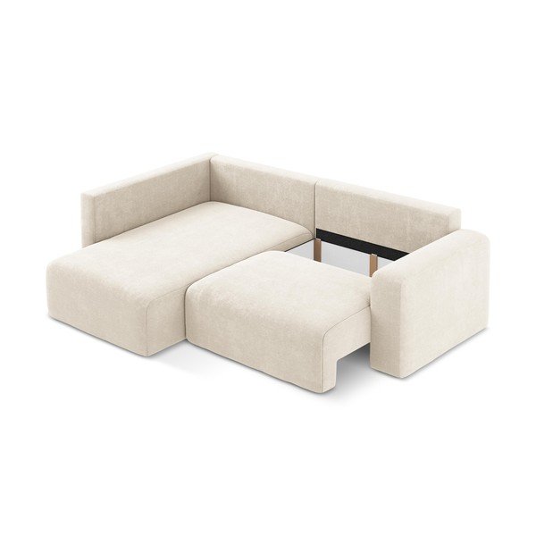 Kreemjas šenilldiivanvoodi/panipaigaga nurgadiivan (vasak nurk/L-kujuline) Kona - Makamii-image-4