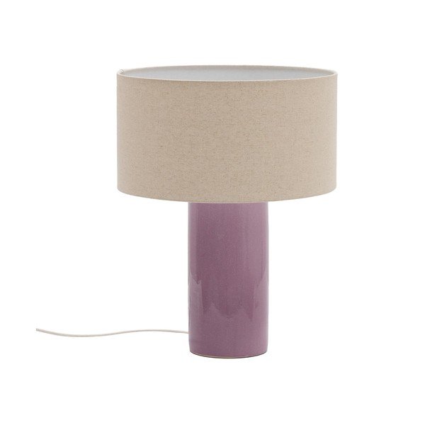 Lilla/beež laualamp tekstiilist varjuga (kõrgus 52 cm) Toneric - Kave Home