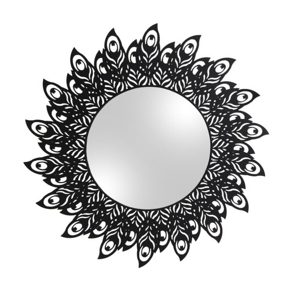 Musta raamiga seinapeegel, ø 60 cm Peacock Feathers - PT LIVING