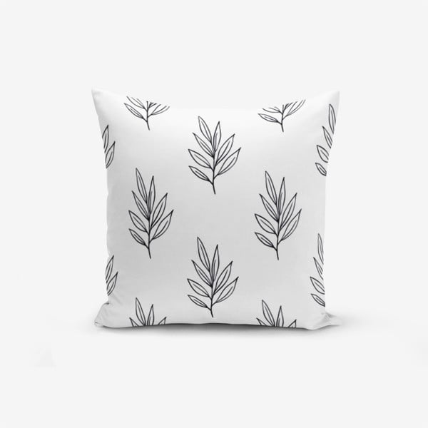 Puuvillasegust padjapüür White Leaf, 45 x 45 cm - Minimalist Cushion Covers