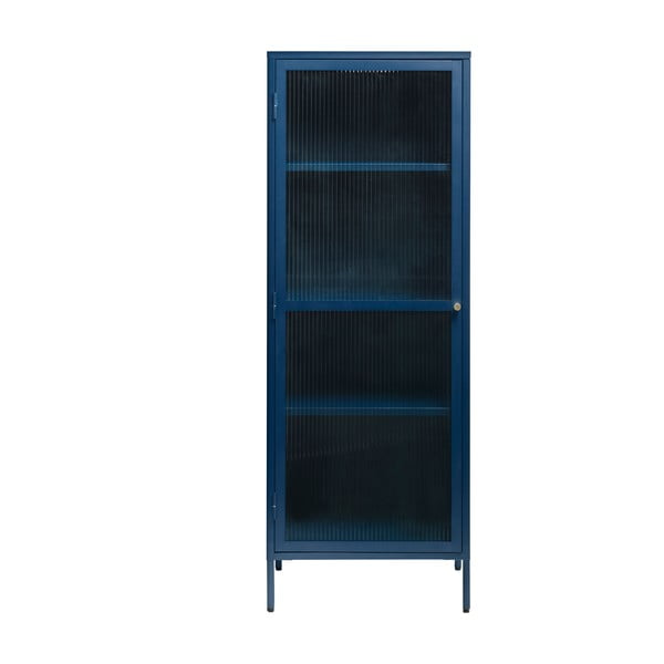 Sinine metallist vitriin Bronco, kõrgus 160 cm - Unique Furniture