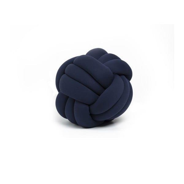 Tmavě modrý polštář Knot Decorative Cushion, ⌀ 45 cm