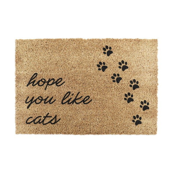 Kookoskiududest uksematt 60x90 cm Hope You Like Cats - Artsy Doormats