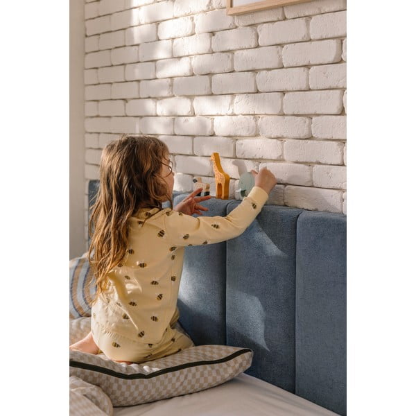 Sinine polsterdatud kaheinimesevoodi koos voodipõhja ja panipaigaga 160x200cm Thessa Bold Line - Bonami Selection-image-3