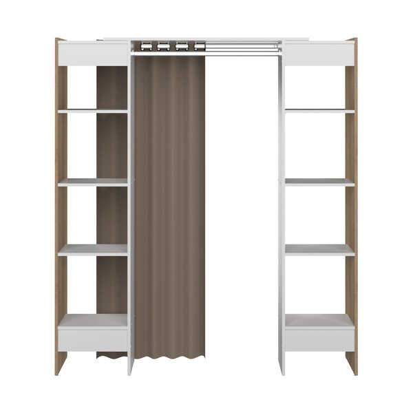 Valge-pruun tamme värvi garderoobikapp 185x182 cm Tom - TemaHome-image-3