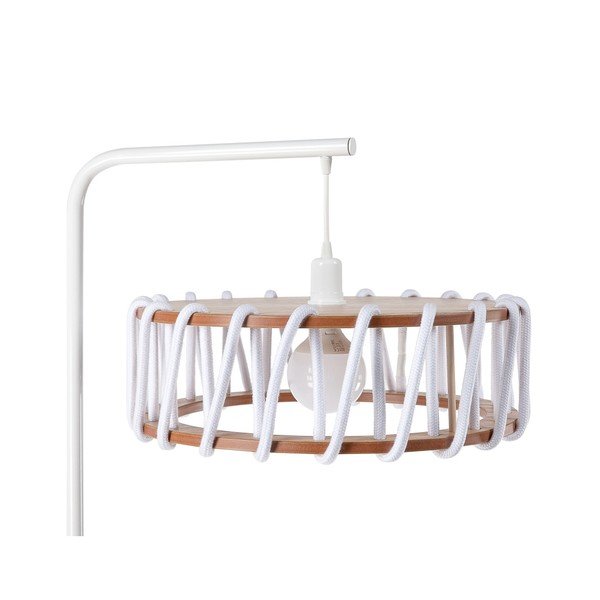 Stojací lampa s bílou konstrukcí a velkým bílým stínidlem EMKO Macaron-image-2