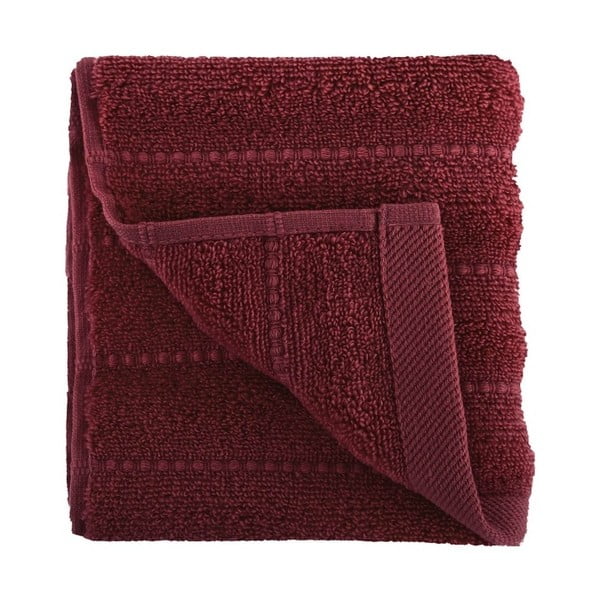 Tmavě červený ručník z česané bavlny Pierre, 30 x 50 cm