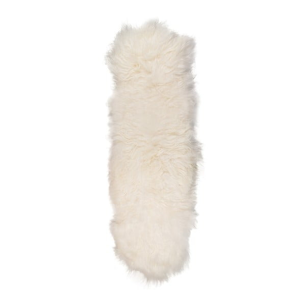 Bílý kožešinový koberec z ovčí kůže Arctic Fur Papaya, 160 x 50 cm