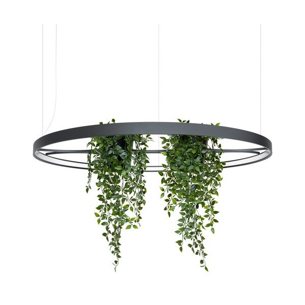 Must alumiiniumist LED-ripplamp ø 110 cm RIO - Thoro