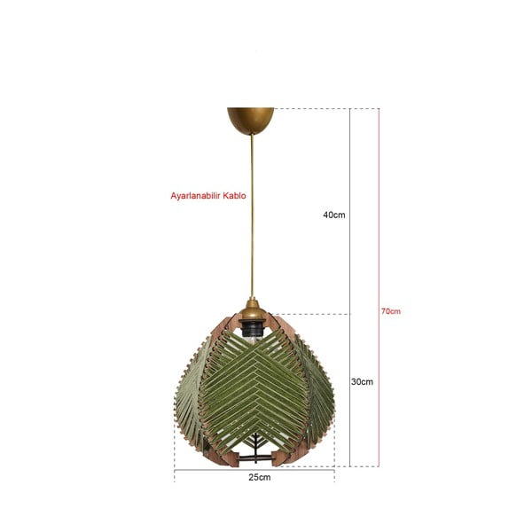 Tumeroheline rippvalgusti tekstiilist varjuga ø 25 cm - Opviq lights-image-2