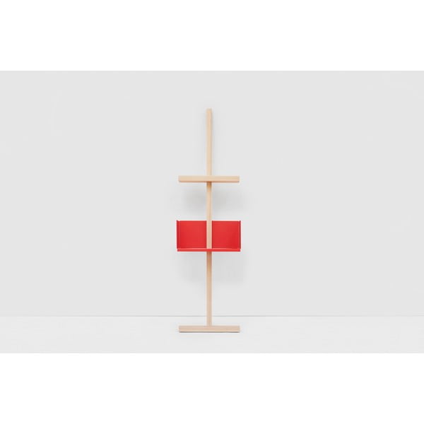 Dřevěná polička s červeným regálem MWA Stilt Red