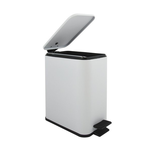 Matt valge terasest prügikast 5 l Erik - Spirella-image-2