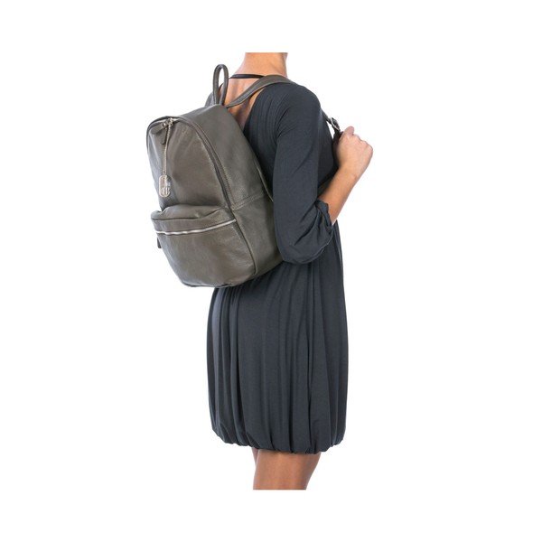 Šedý batoh z pravé kůže Federica Bassi Sio-image-1