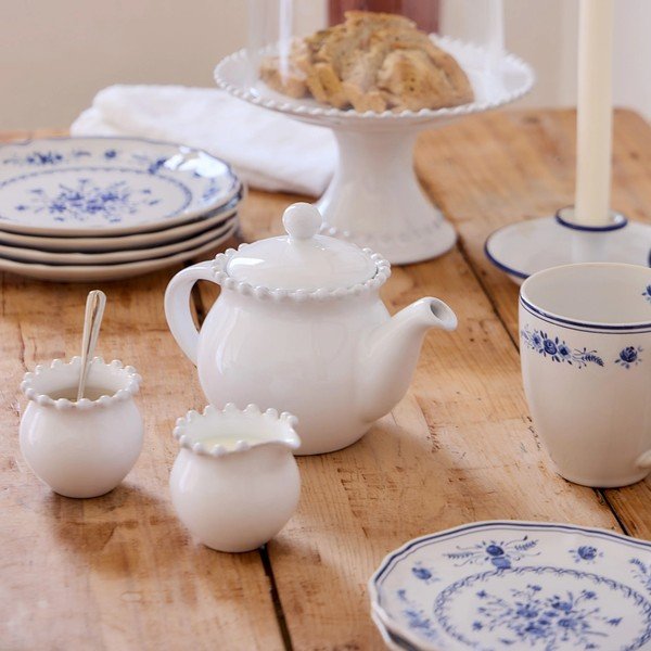 Valge keraamiline teekann sõelaga 500 ml Pearl - Costa Nova-image-3