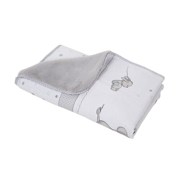 Valge/hall mikroplüüsist laste tekk 80x80 cm Sternenzauber - Roba-image-2