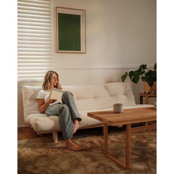 Hall-beež linane diivan 200 cm Lean - Karup Design-image-1