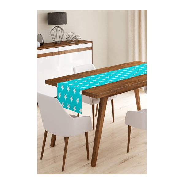 Běhoun na stůl z mikrovlákna Minimalist Cushion Covers Blue Stars, 45 x 145 cm