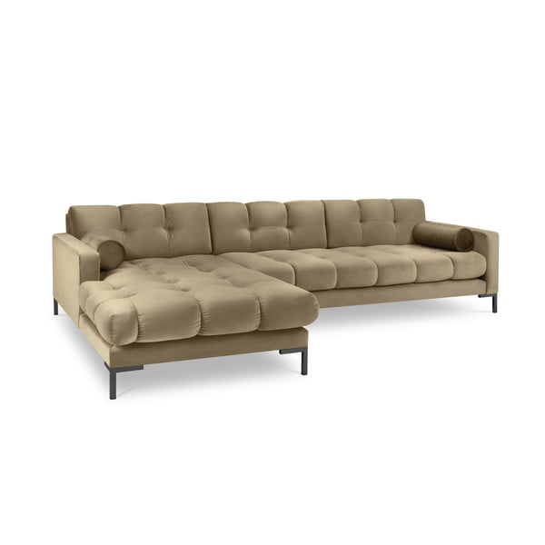 Beež sametist nurgadiivan , vasakpoolne nurk Bali - Cosmopolitan Design-image-2