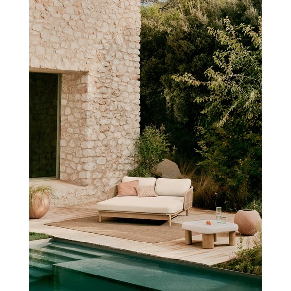 Kreem-puiduvärvi kahekohaline puidust aiadiivan Catalina – Kave Home-image-1