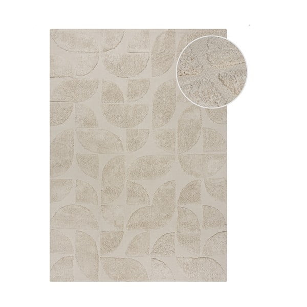 Kreem käsitsi kootud puuvillane vaip 120x170 cm Ada Arch Geo - Flair Rugs