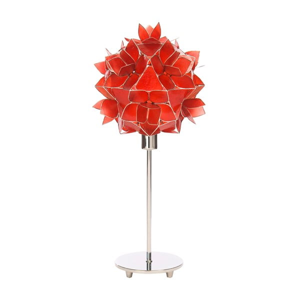 Perleťová stolní lampa Lotus, červená