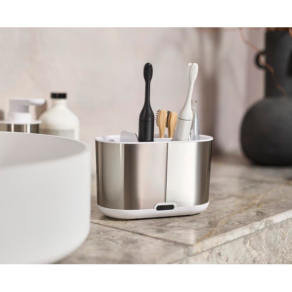 Roostevabast terasest hõbedane hambaharjatops Duo Steel - Joseph Joseph-image-1