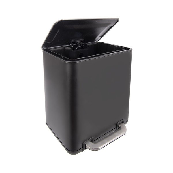 Must roostevabast terasest prügikast 6 l Black - Orion-image-3