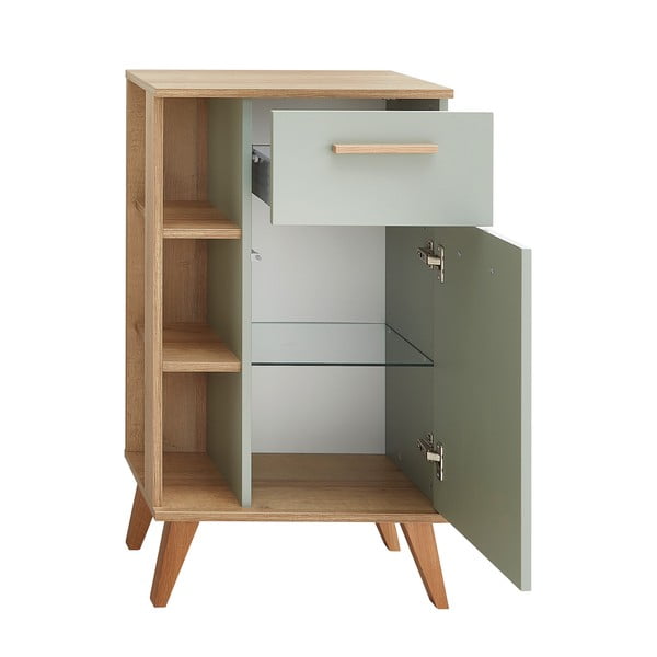 Roheline madal vannitoakapp tammepuust 51x90 cm Set 963 - Pelipal-image-3