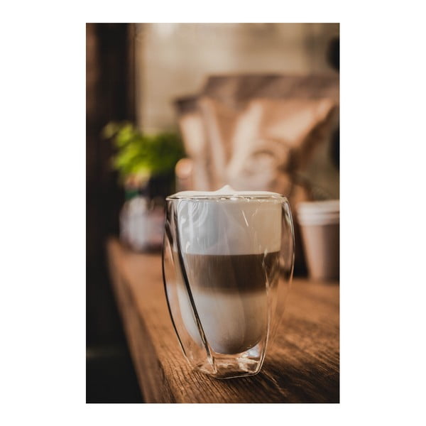 Komplekt 2 kahekordse seinaga latte-klaasi, 300 ml - Vialli Design-image-3