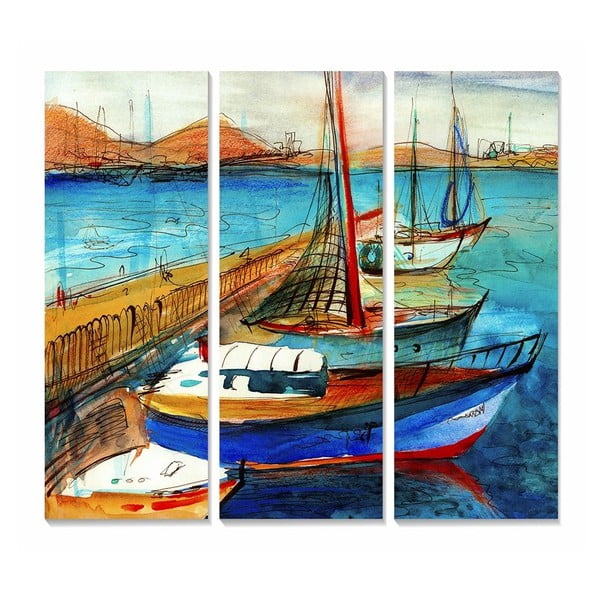 Maalid 3 tk komplektis 20x50 cm Sailing - Wallity