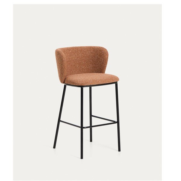Terrakota värvi polsterdatud baaritool (istme kõrgus 75 cm) Ciselia - Kave Home