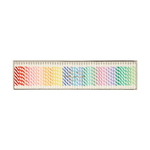 Tordiküünlad 50 tk komplektis Rainbow Striped Mini - Meri Meri