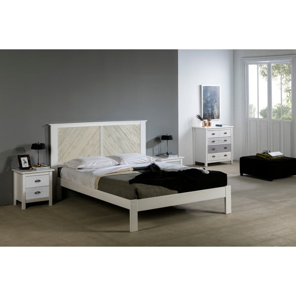 Bílá dvoulůžková postel Marckeric Roma, 140 x 190 cm-image-1