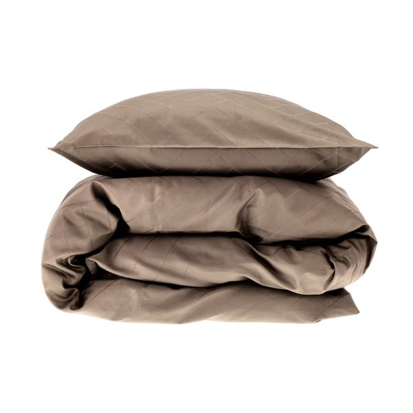 Taupe damastist pikendatud voodipesu üheinimesevoodile 140x220 cm Tiles - Södahl-image-4