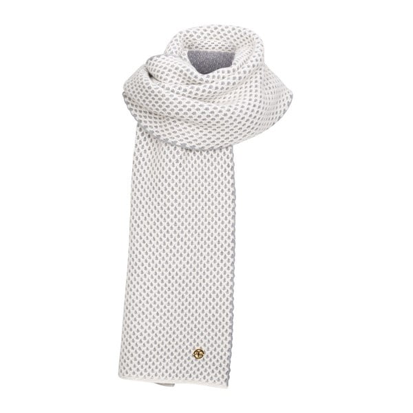 Šedobílá pletená kašmírová šála Bel cashmere Knit, 200 x 30 cm