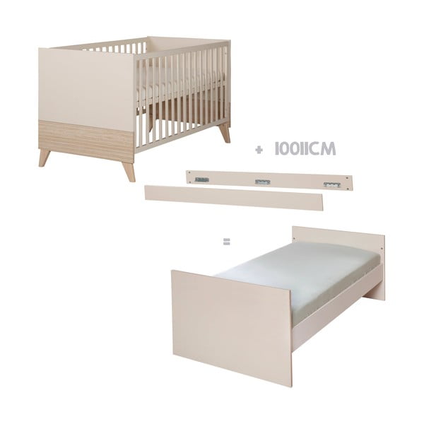 Beež reguleeritava kõrgusega võrevoodi 70x140 cm Sidney - Roba-image-3